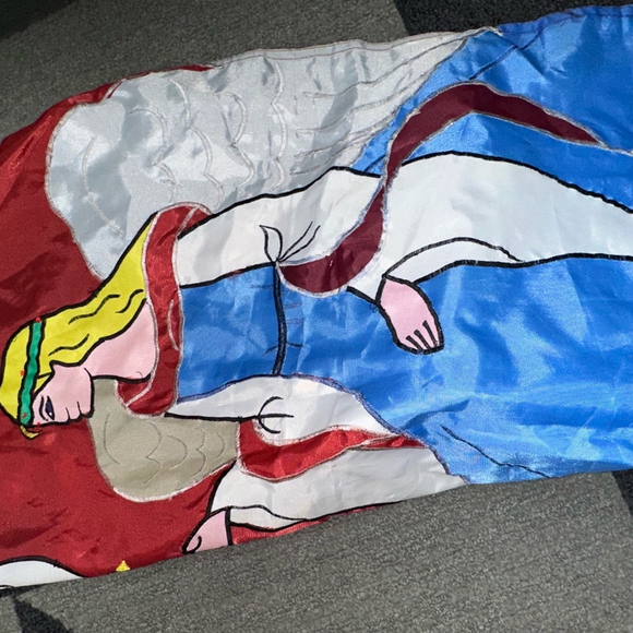 Vintage 1994 Angel with Dove Large House Flag , Blue, Red, White - Picture 5 of 9